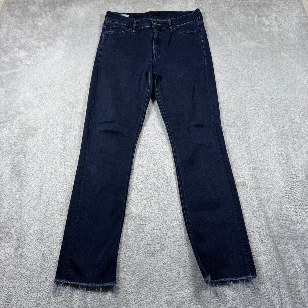 Mother The Mid Rise Dazzler Ankle Fray Jeans‎ Women 29 Blue Indigo Dark Wash